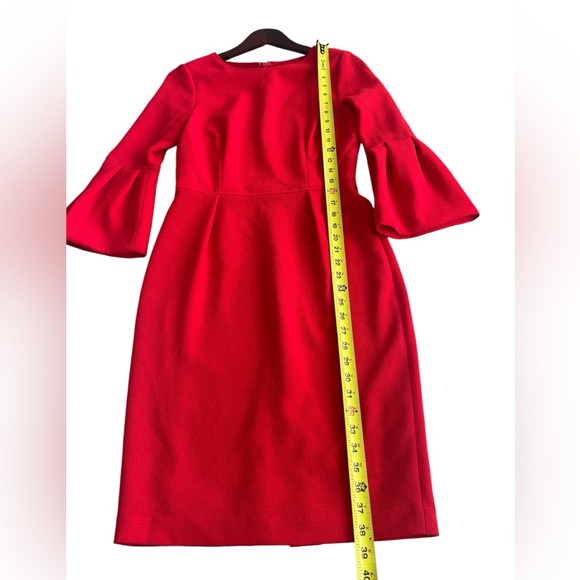 David Meister Red dress with ruffled sleeve size 4 - Picture 6 of 8